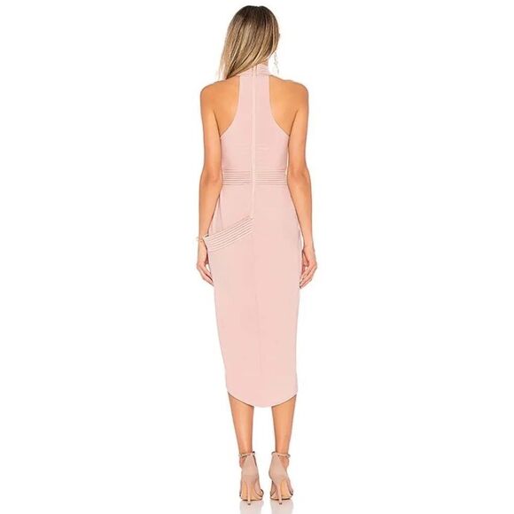 ZHIVAGO Miracle Satin-Panel Halter Midi Dress - Picture 3 of 10